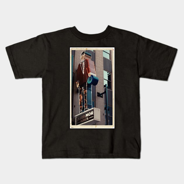 Tailor's shop neon sign in NYC - Kodachrome postcard Kids T-Shirt by Reinvention